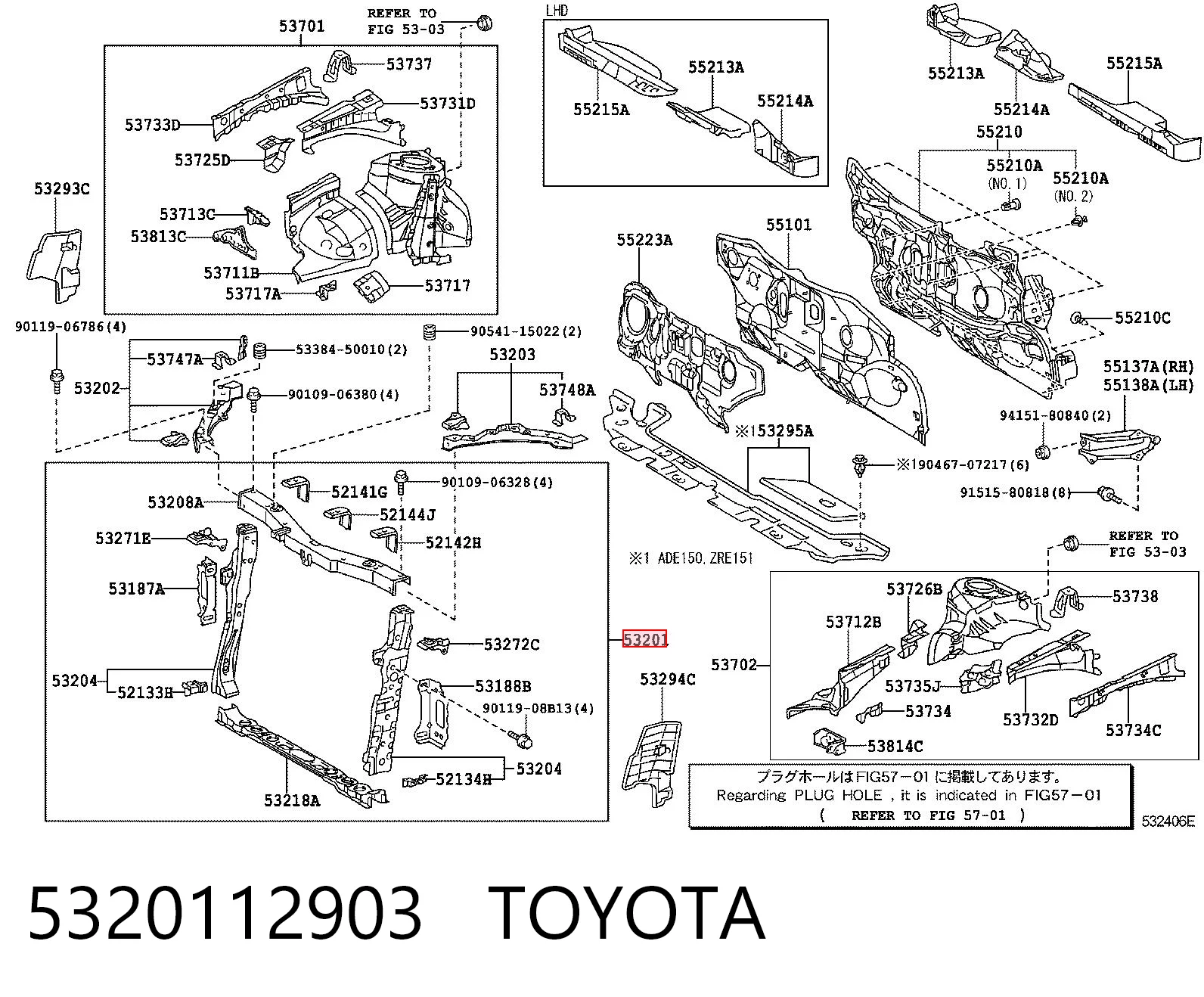 Soporte de radiador para Toyota Corolla E15