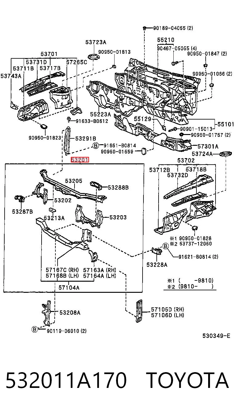 Comprar Panel de soporte del radiador y montaje de faros Toyota Corolla  E11 a bajo precio