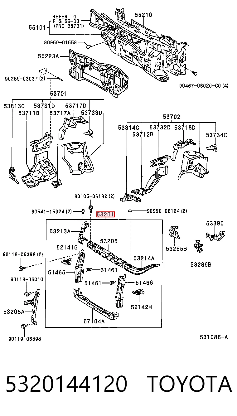 Comprar Panel de soporte del radiador y montaje de faros Toyota Avensis LCM a bajo precio
