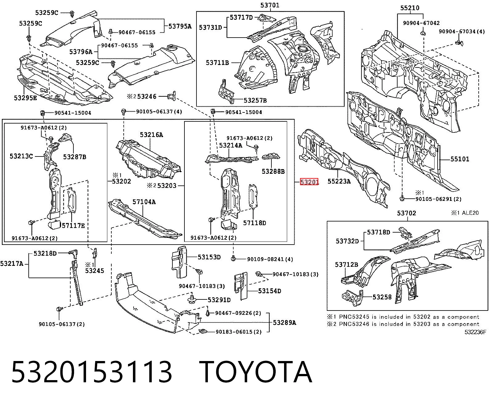 Soporte de radiador  Lexus IS  (E2)