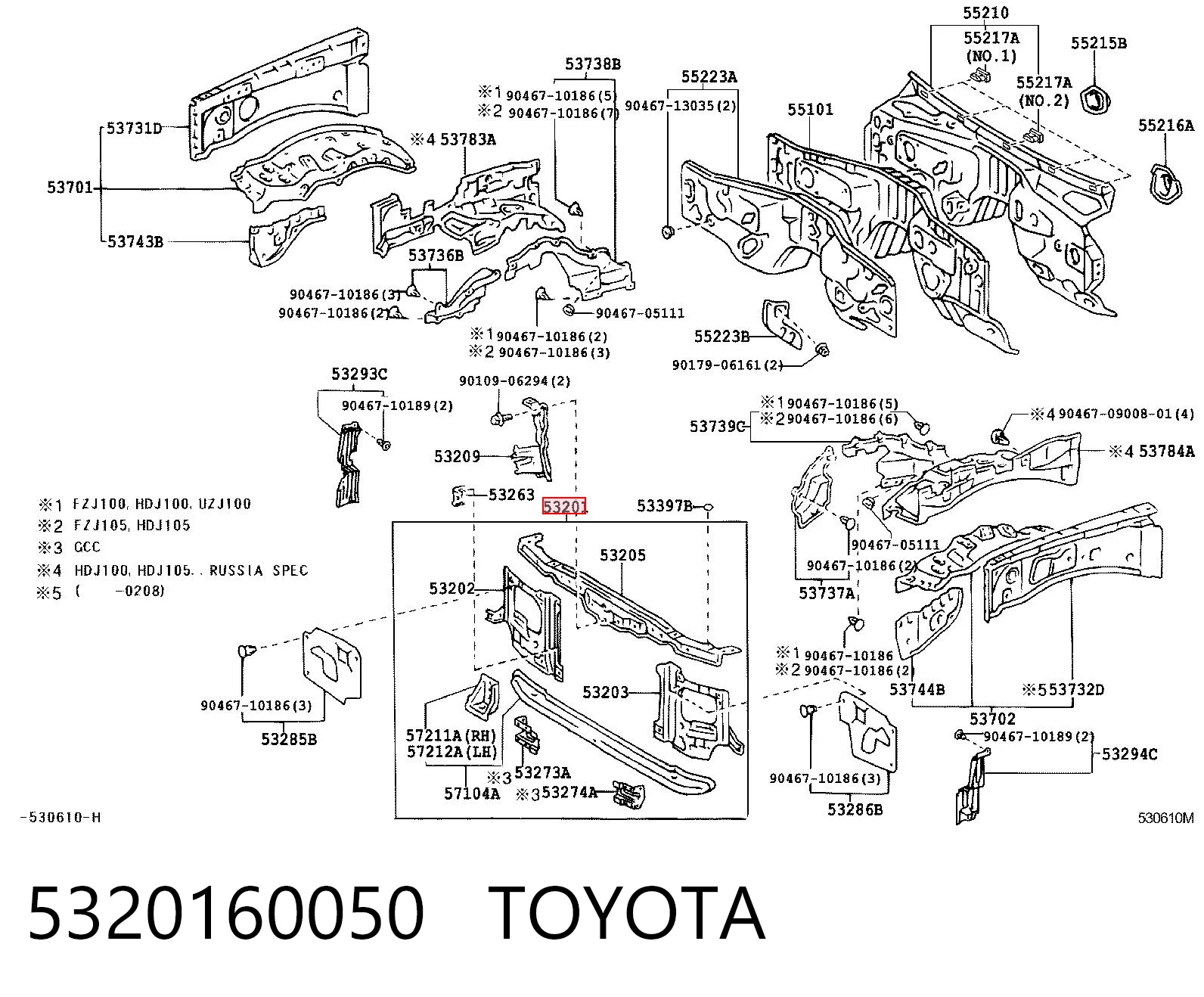 Comprar Panel de soporte del radiador y montaje de faros Toyota Land Cruiser J10 a bajo precio