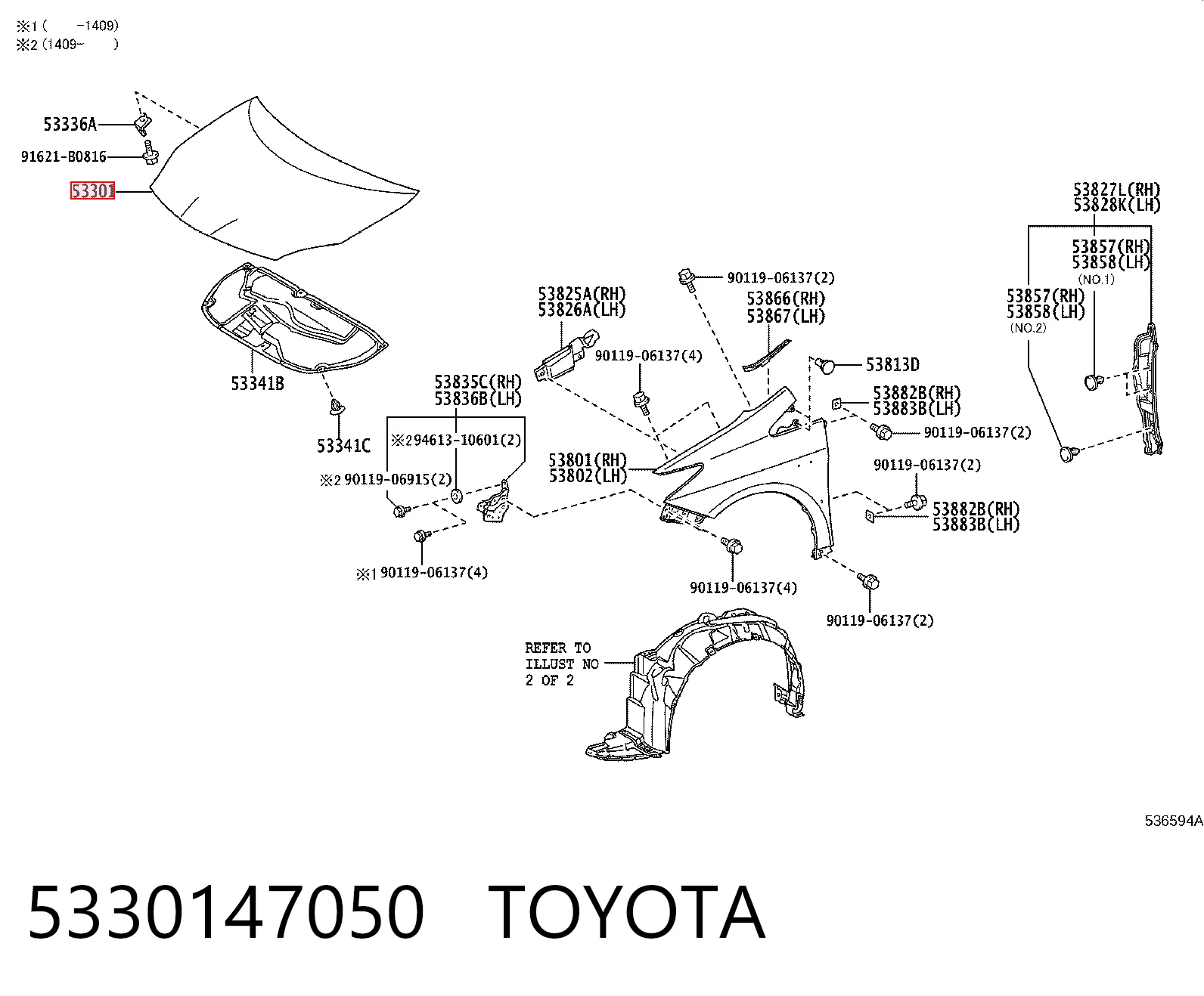 Capot Prius  hatchback (2009-2016) original desde 194,84 €