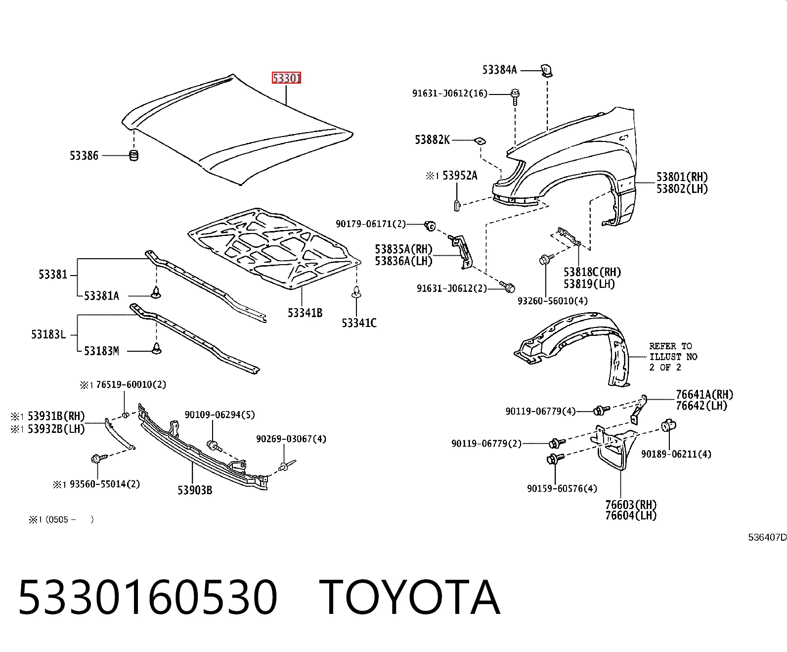 Capot Toyota Land Cruiser  (J10)