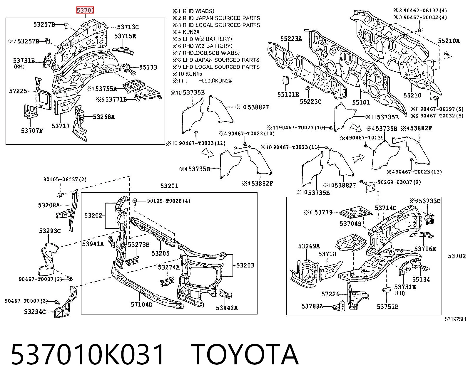 537010K031 Toyota