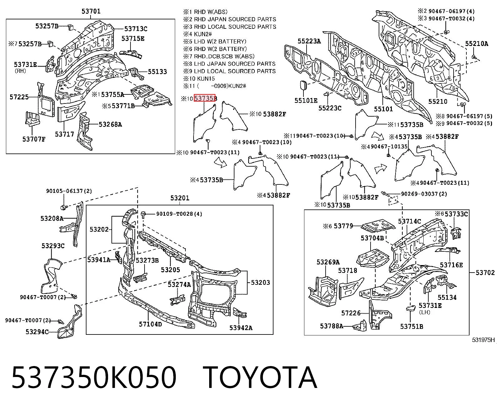 537350K050 Toyota