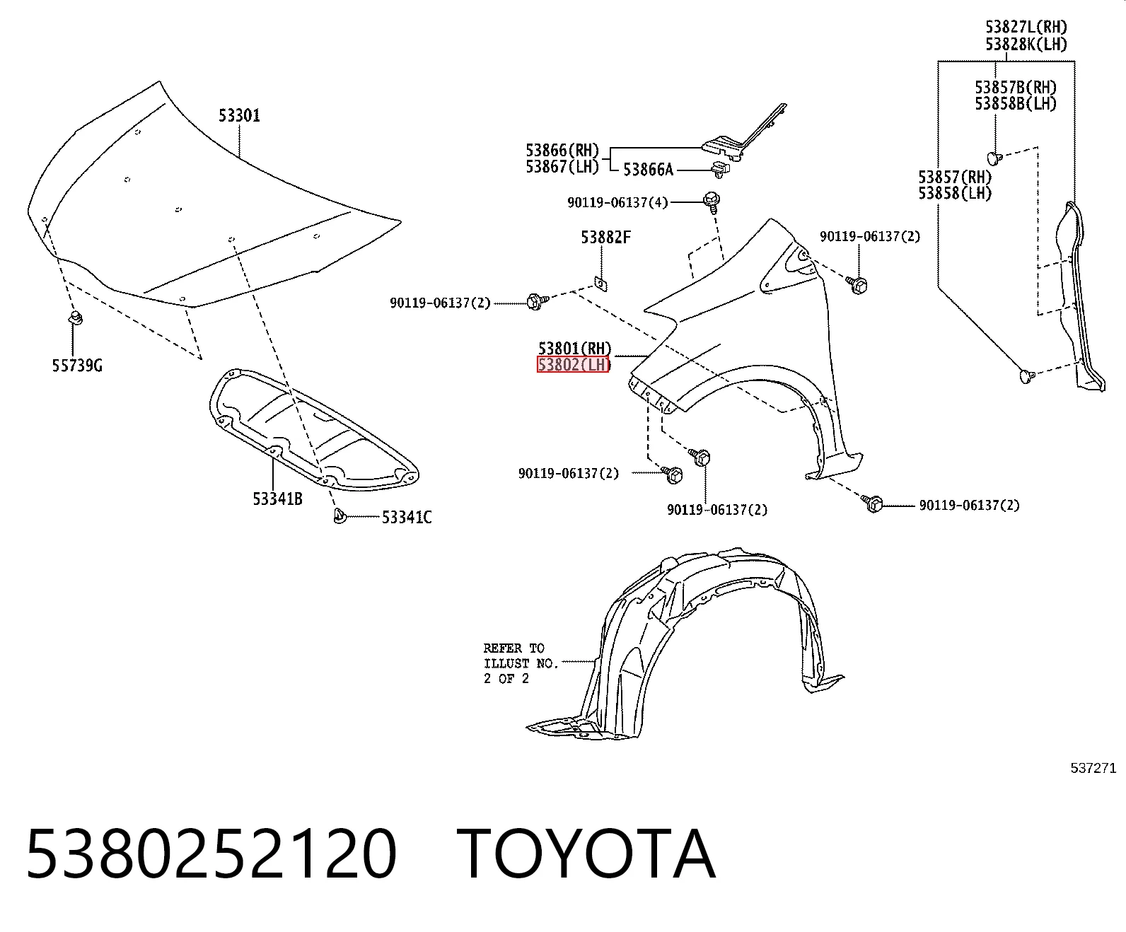 Aleta delantera izquierda Toyota Yaris 