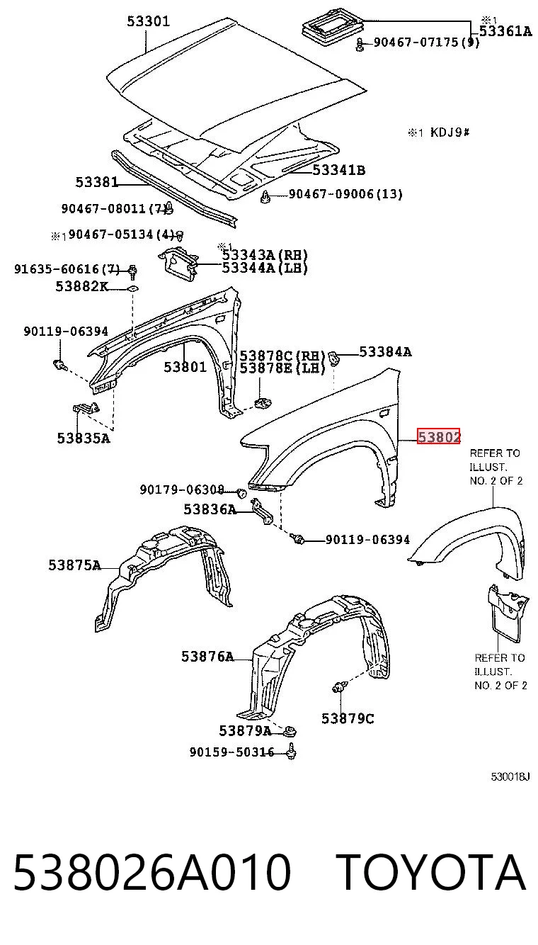 Aleta delantera izquierda para Toyota Land Cruiser J9