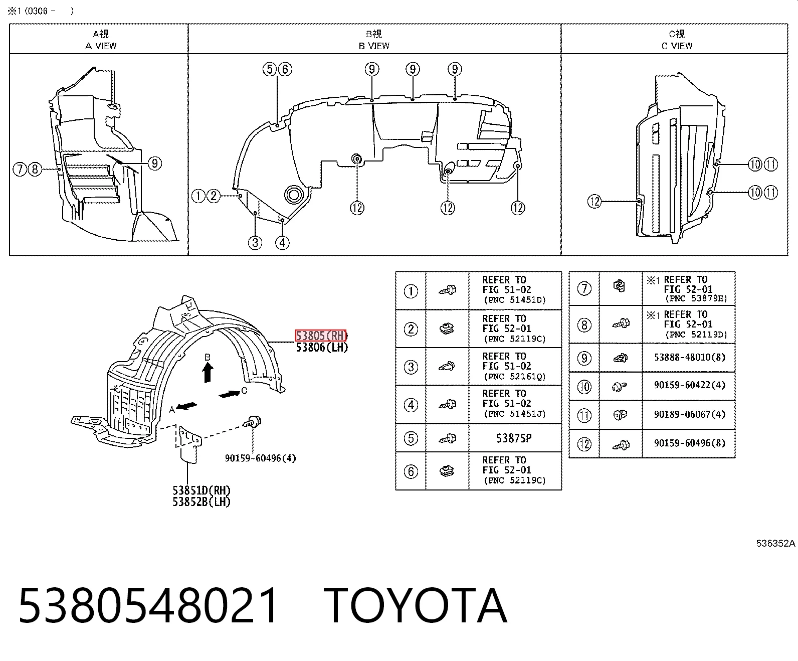 Paso rueda delantero derecho Lexus RX  (2003-2008)