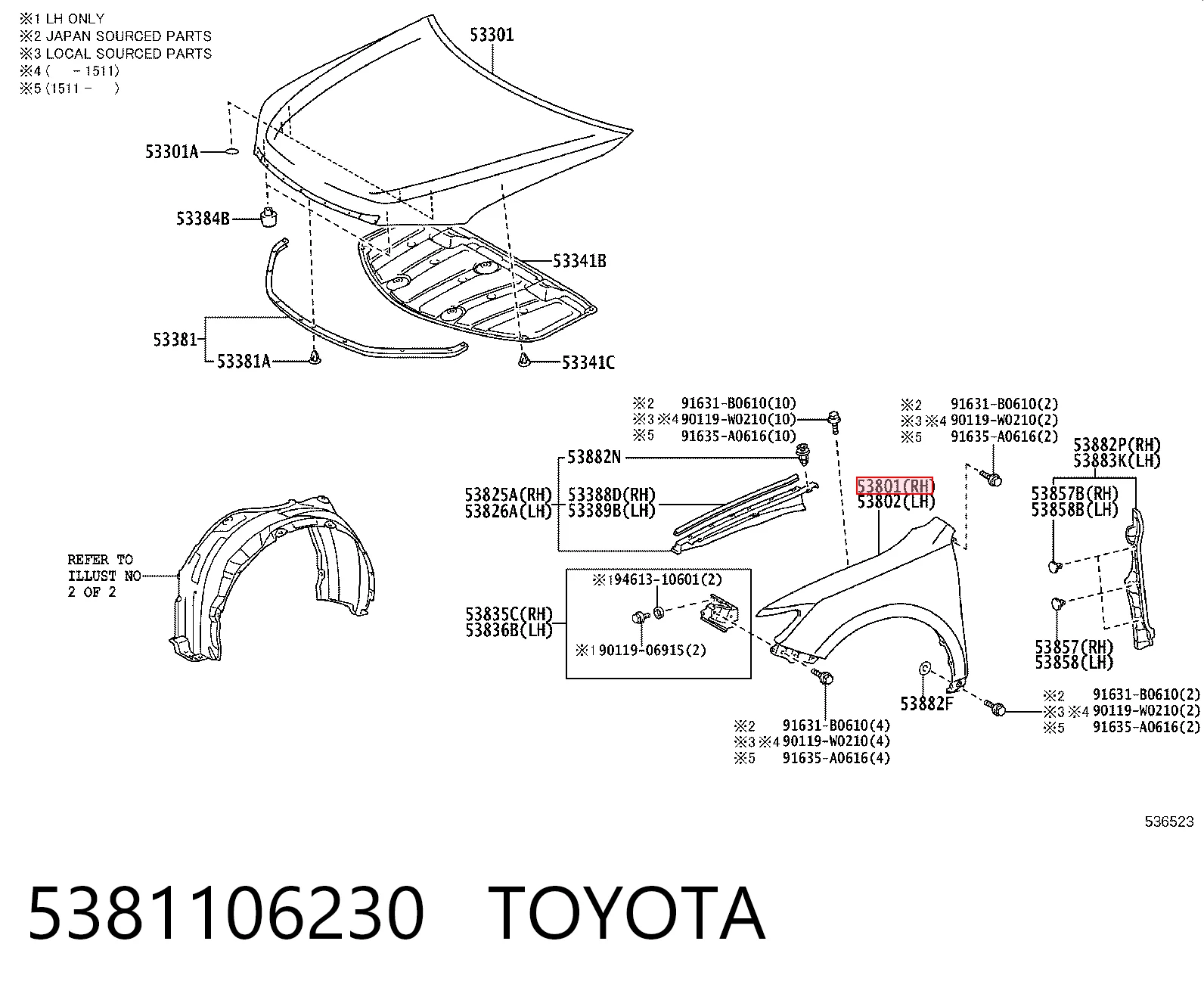 5381106230 Toyota