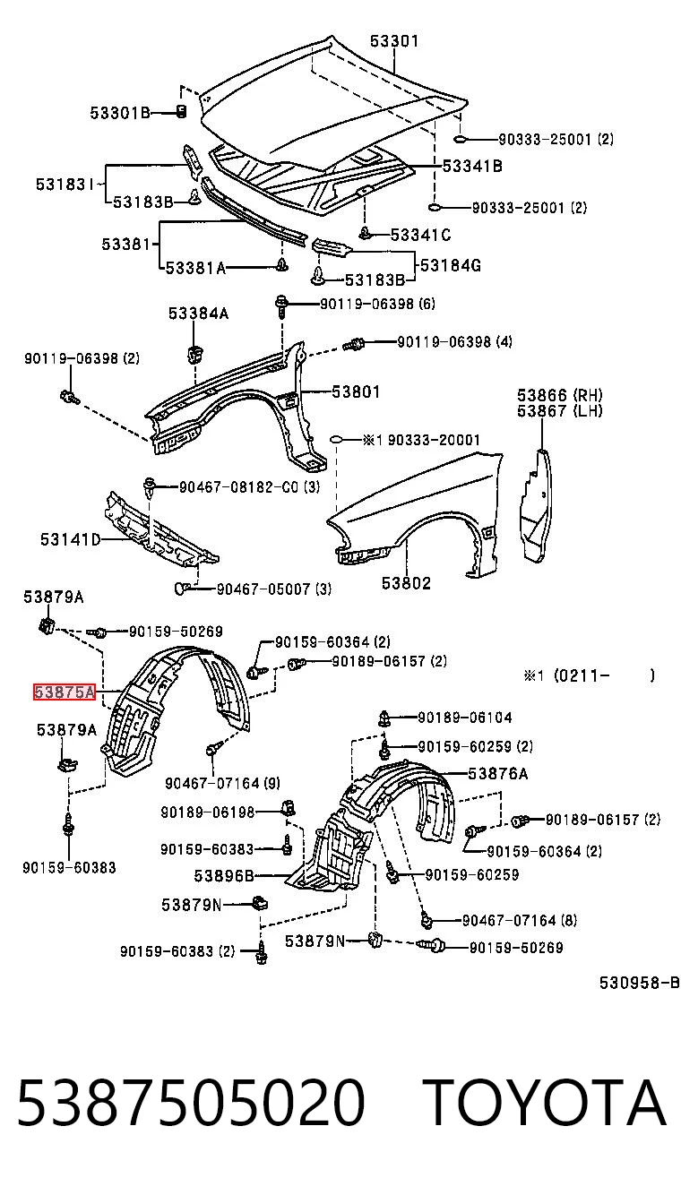 Paso rueda para Toyota Avensis T22