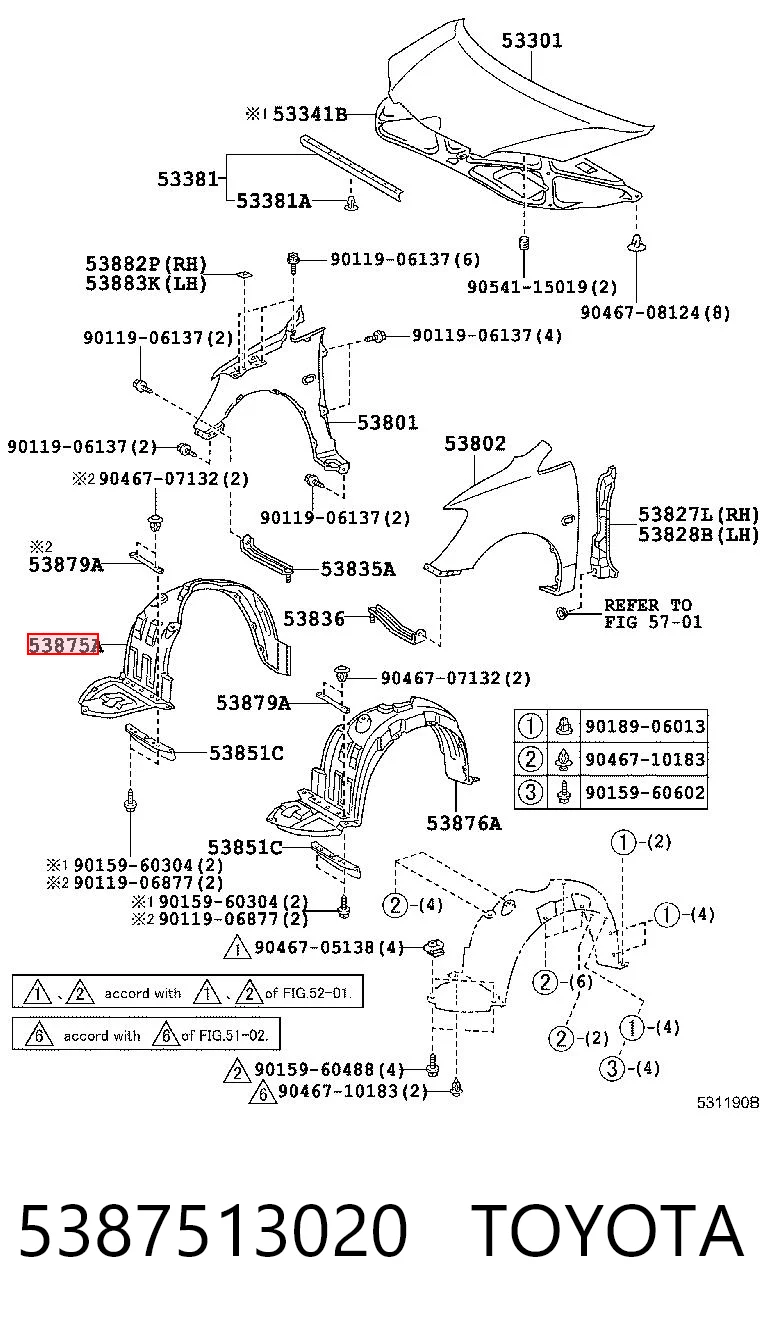 Paso rueda delantero derecho Toyota Corolla  (2001-2004)