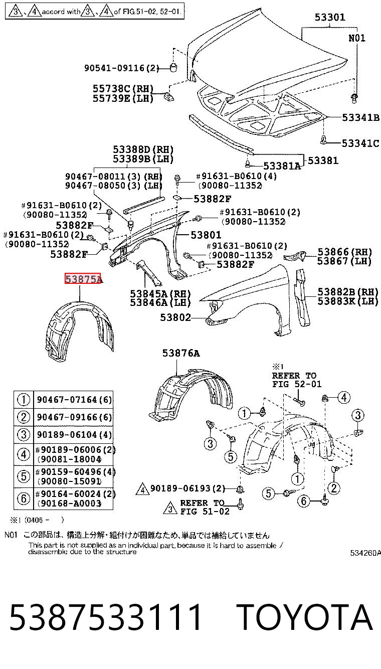 Paso rueda delantero derecho para Toyota Camry V V30