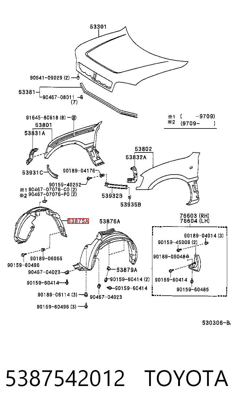 Comprar Paso de rueda delantero derecho Toyota RAV4 I SXA 10 a bajo precio