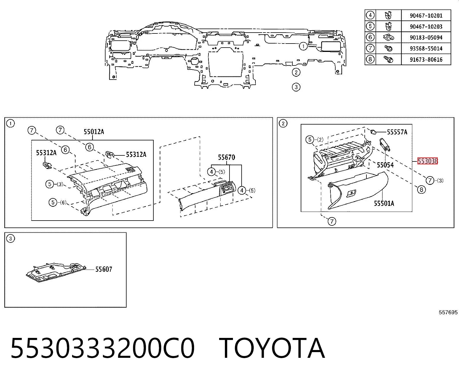 Comprar Guantera Toyota Camry V50 a bajo precio