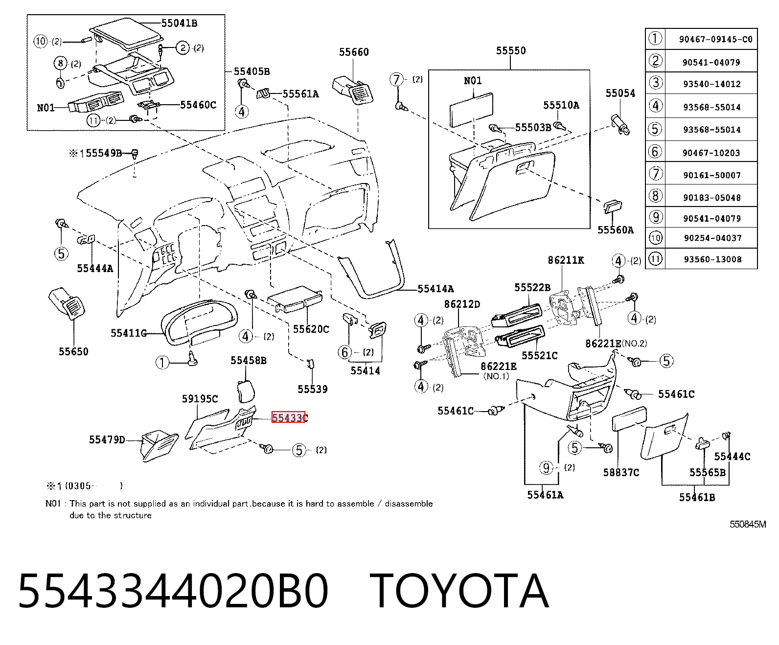 5543344020B0 Toyota
