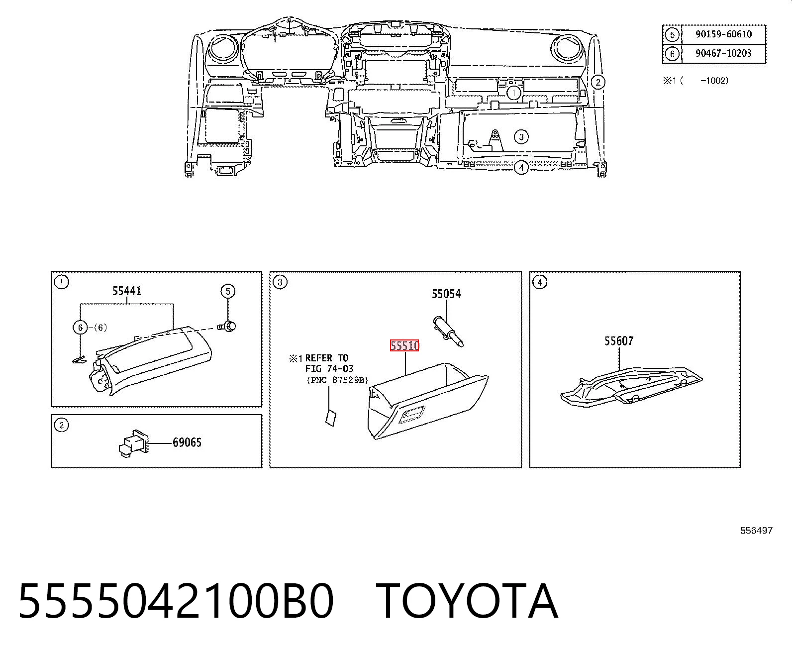 Comprar Tapa de la guantera Toyota RAV4 III A3 a bajo precio