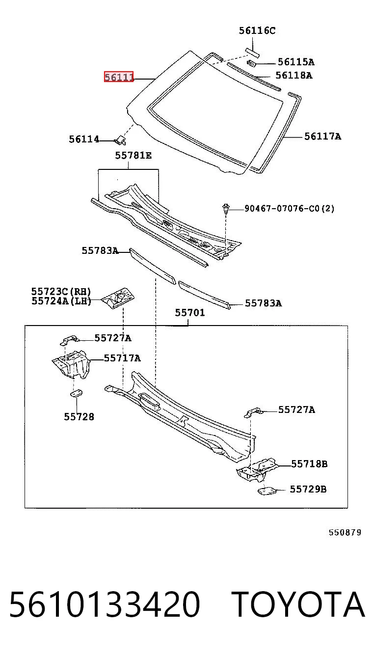 Parabrisas delantero  para Toyota Camry V V30