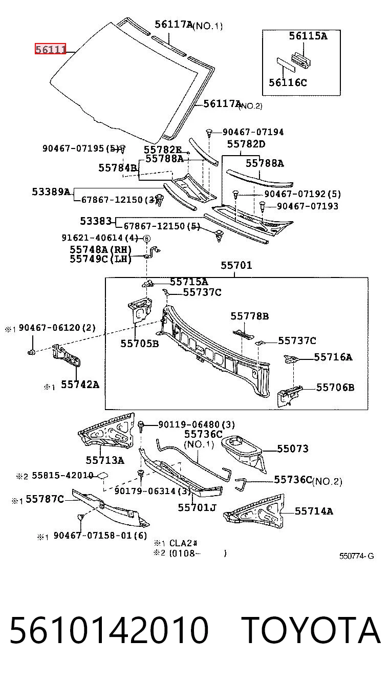 Parabrisas para Toyota RAV4 XA2