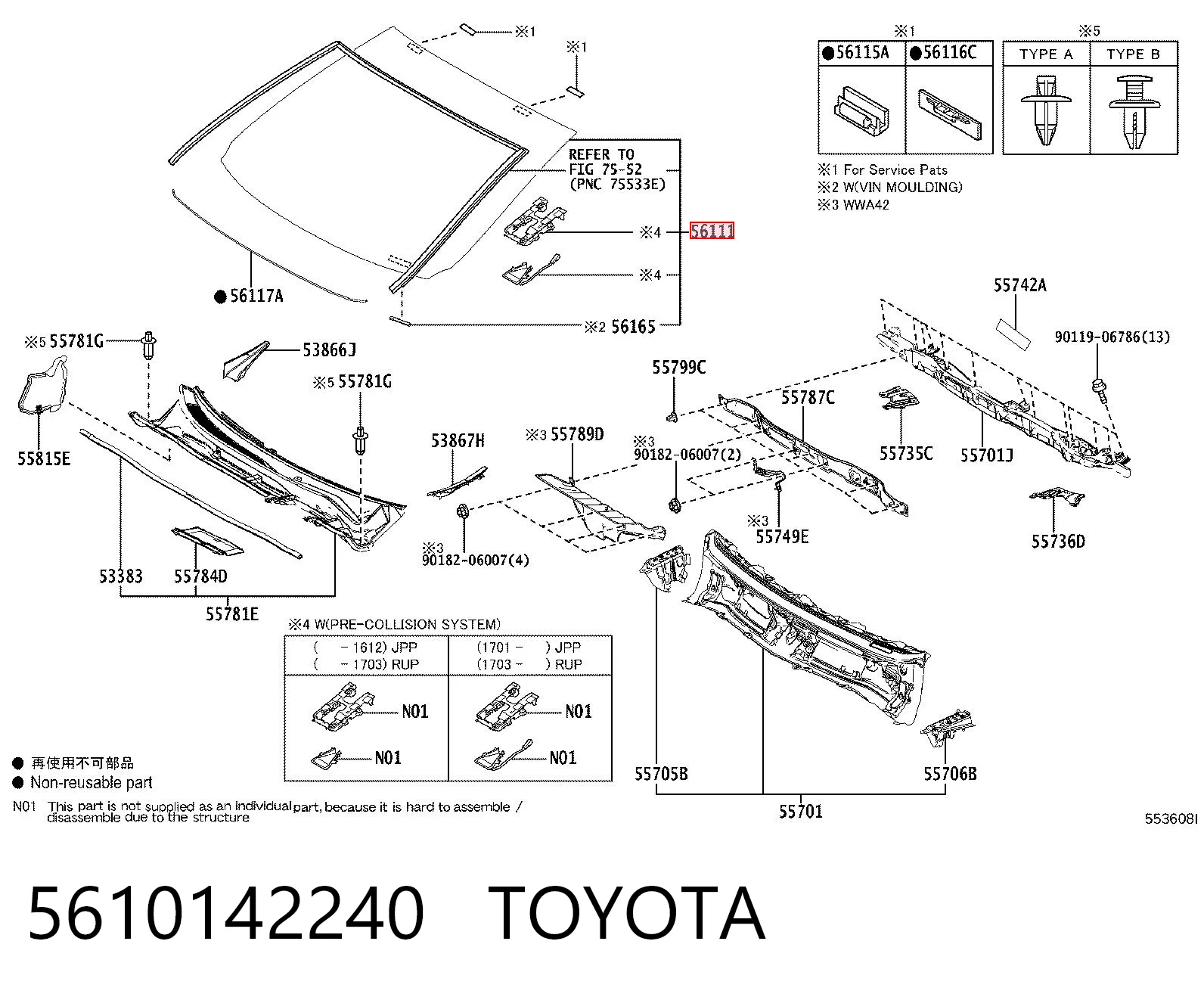 Parabrisas TOYOTA 5610142240