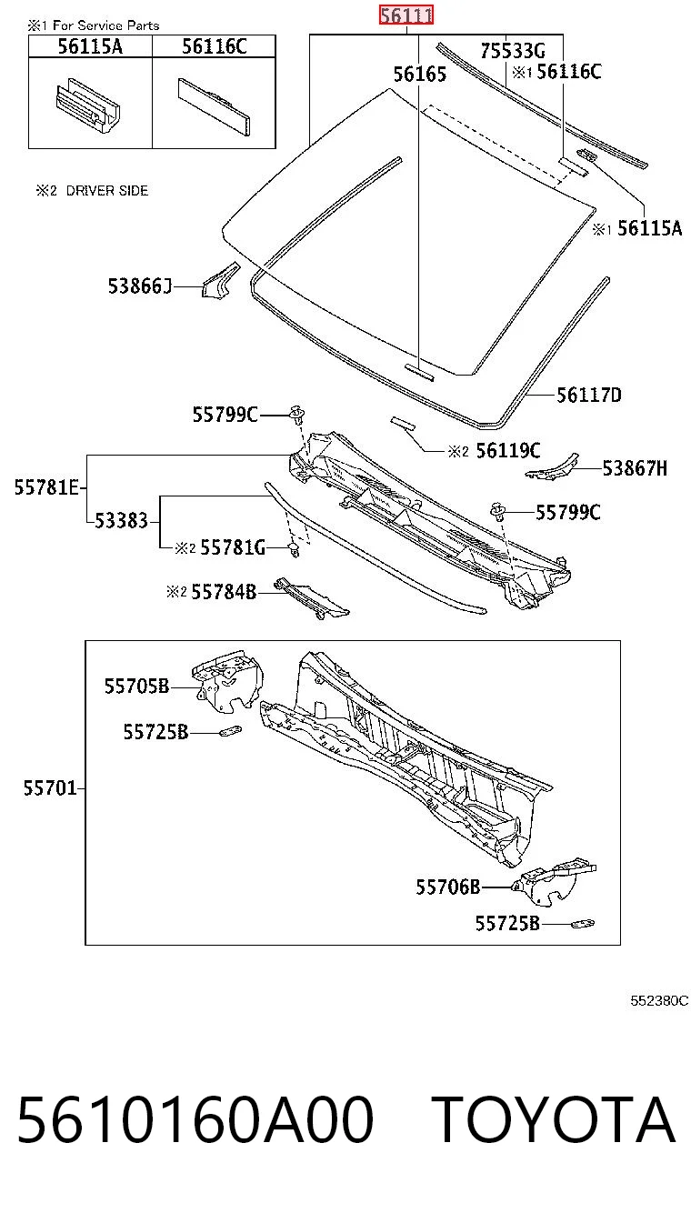 Parabrisas delantero  para Toyota Land Cruiser PRADO ASIA J12
