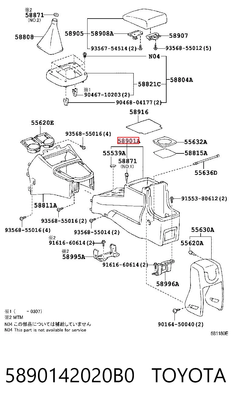 Comprar Apoyabrazos de la consola central Toyota RAV4 II XA2 a bajo precio
