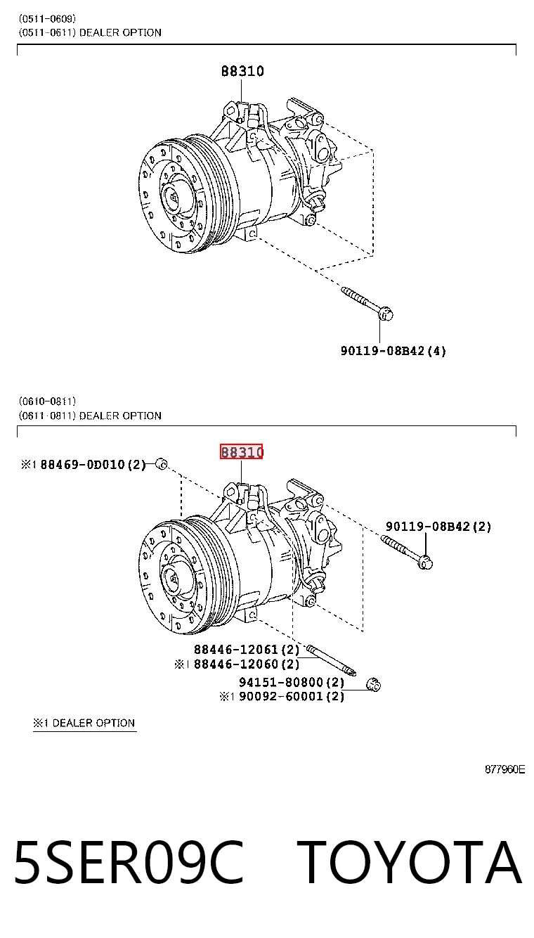 5SER09C Toyota Compresor climatizador