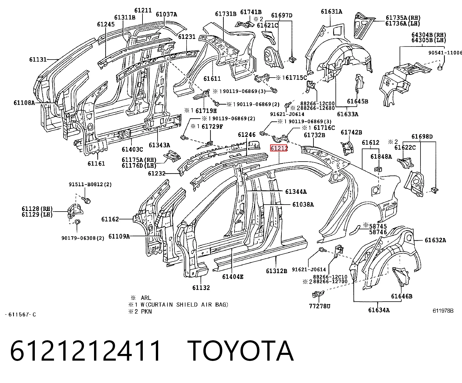 6121212411 Toyota