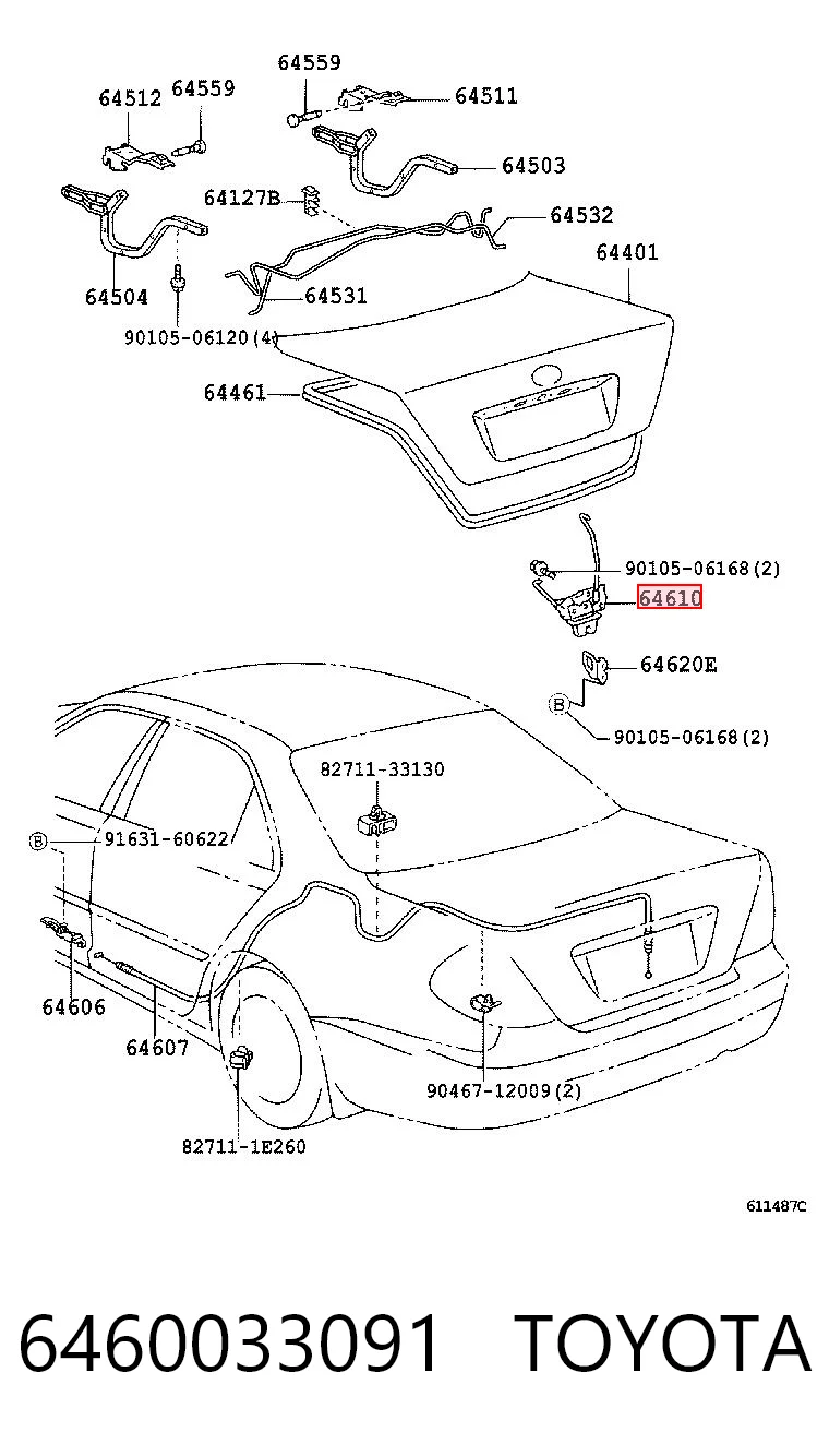 Cerradura de portón trasero Toyota Camry V sedán (V30) (2001 - 2006) precio, desde 36,58 EUR