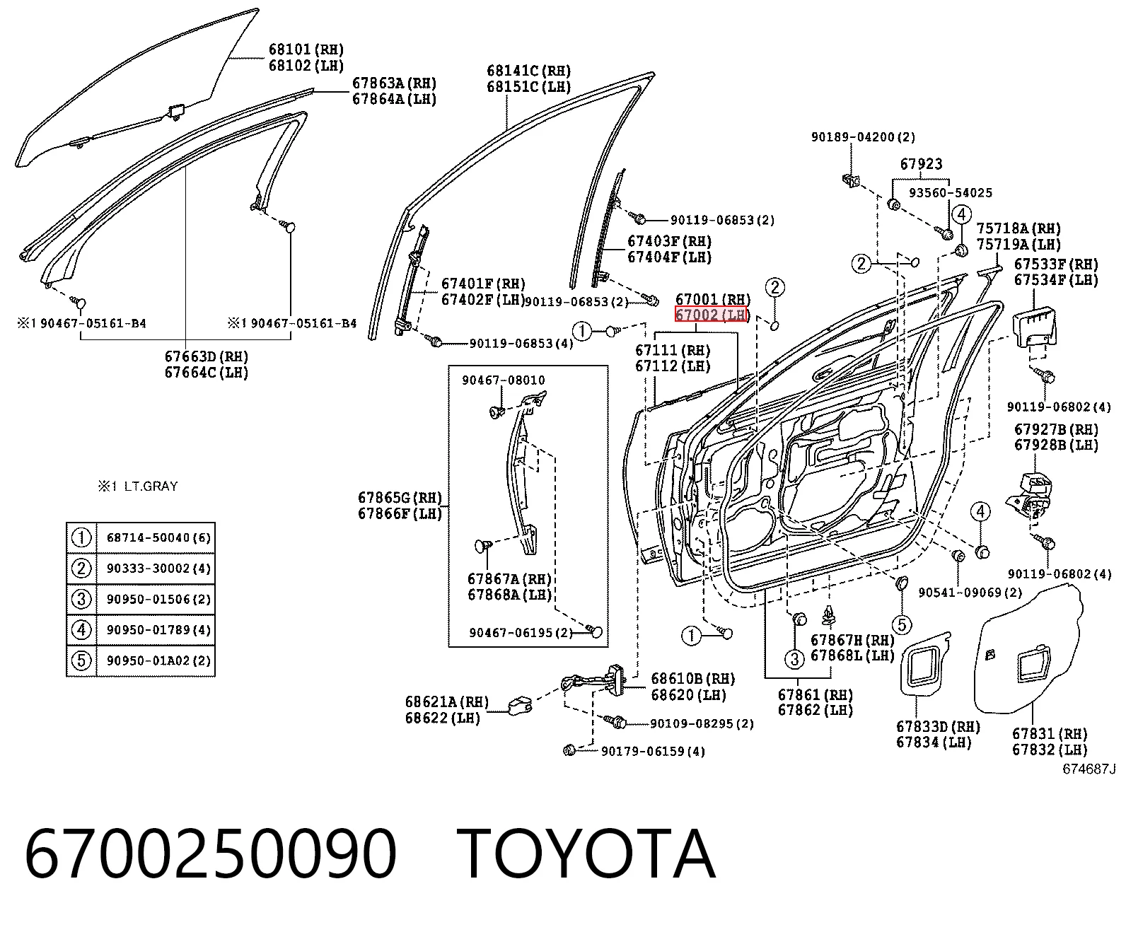 Puerta del conductor Lexus LS  (UVF4)