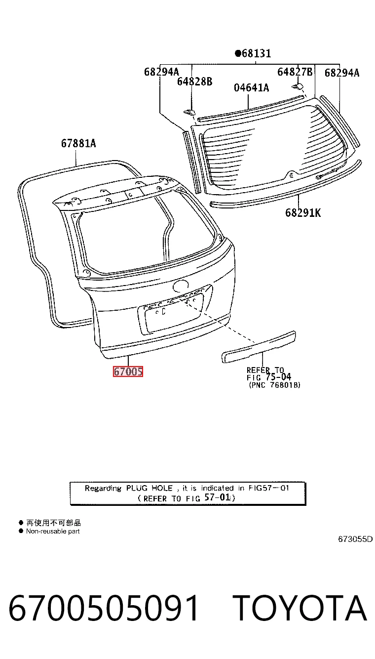 6700505091 Toyota Porton trasero