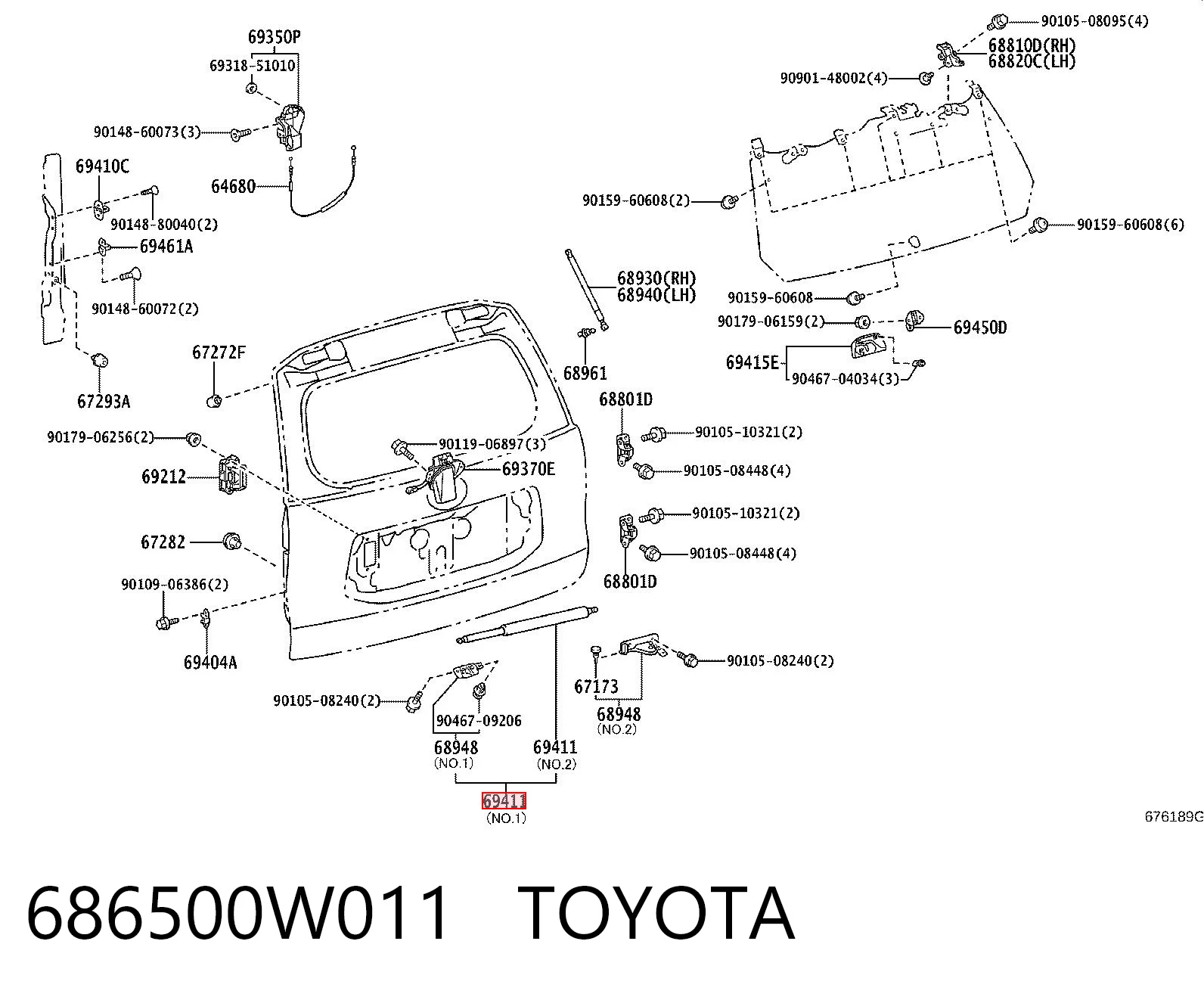 Muelle neumatico maletero Toyota Land Cruiser PRADO