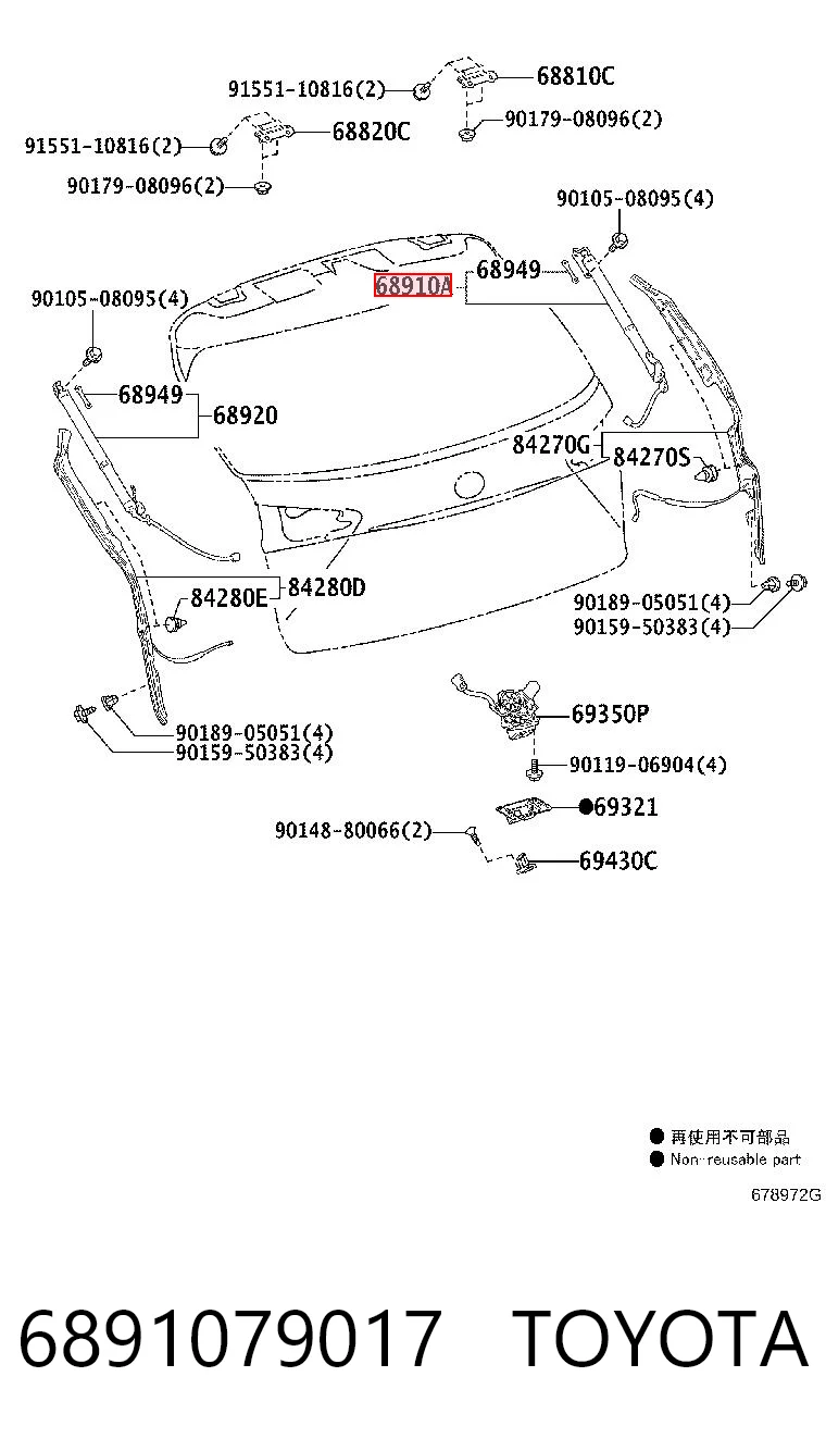 6891079017 Toyota Amortiguador de porton