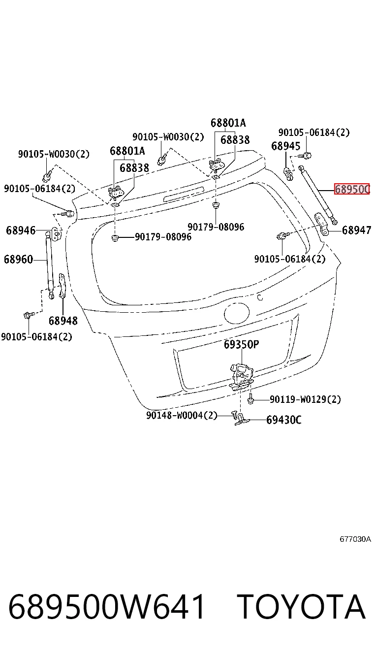 689500W641 Toyota Amortiguador de porton