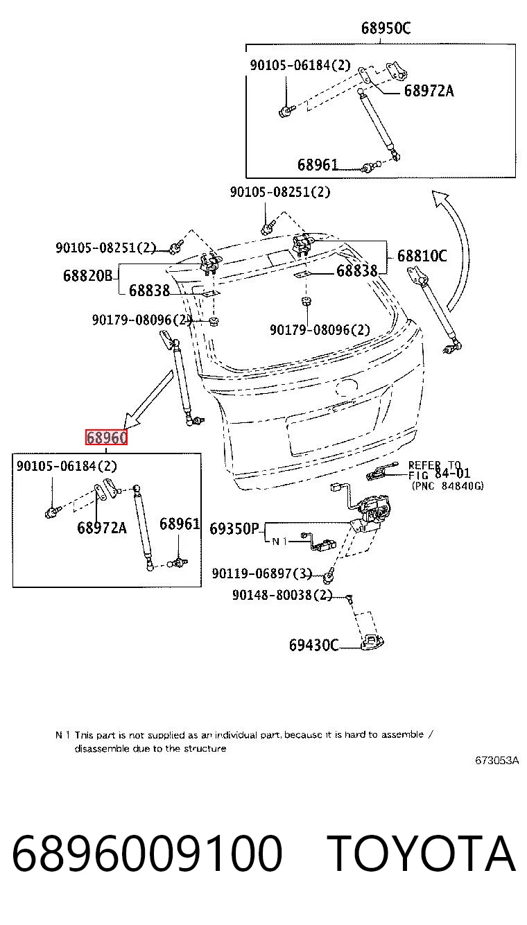 6896009100 Toyota Amortiguador de porton