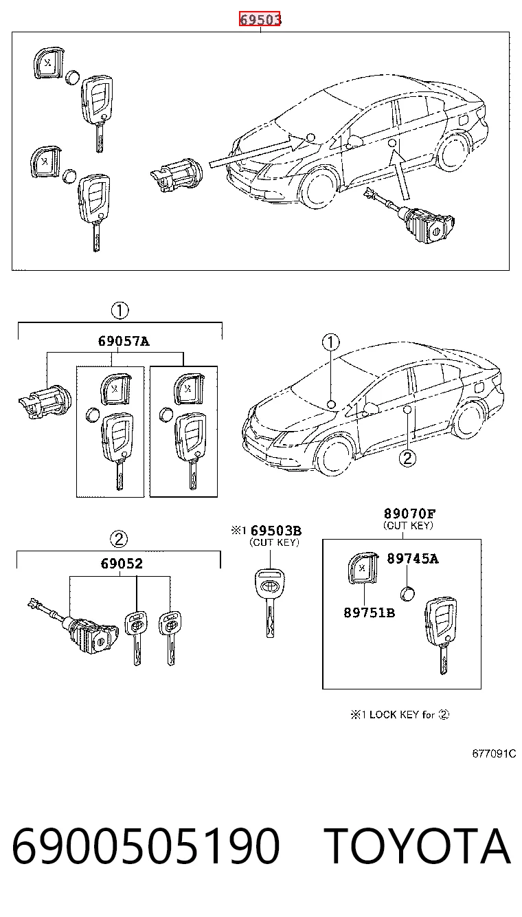 Comprar Juego de cilindros de cerradura Toyota Avensis  T27 a bajo precio