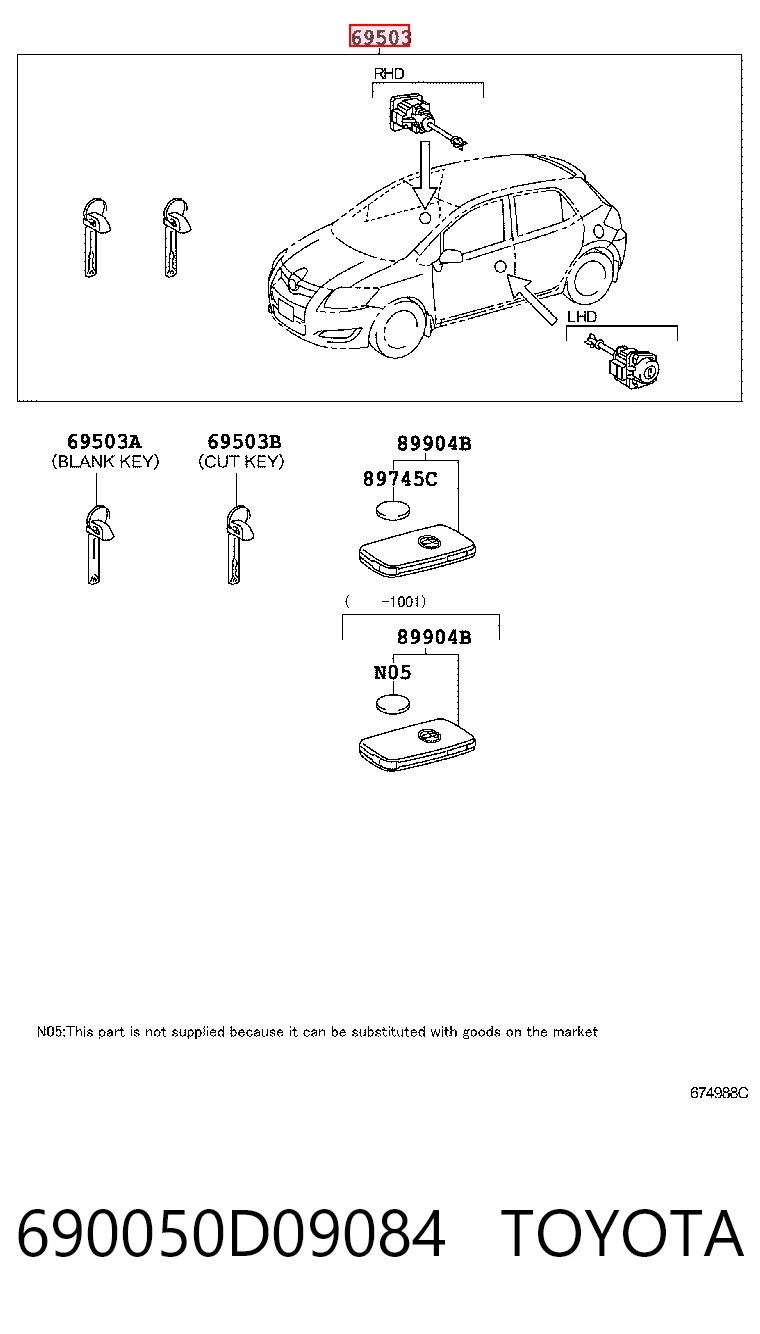 Cilindros de cerradura para Toyota Auris E15