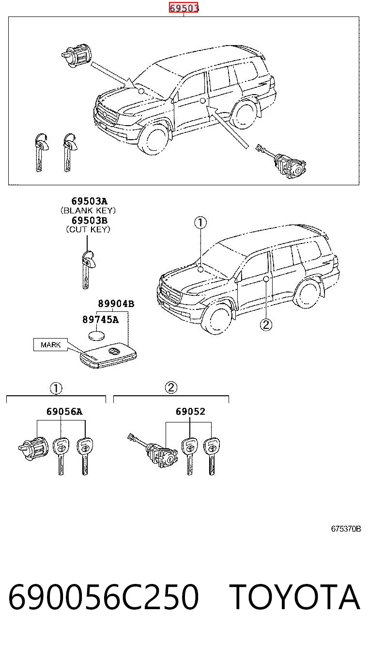 Comprar Juego de cilindros de cerradura Toyota Land Cruiser  J200 a bajo precio
