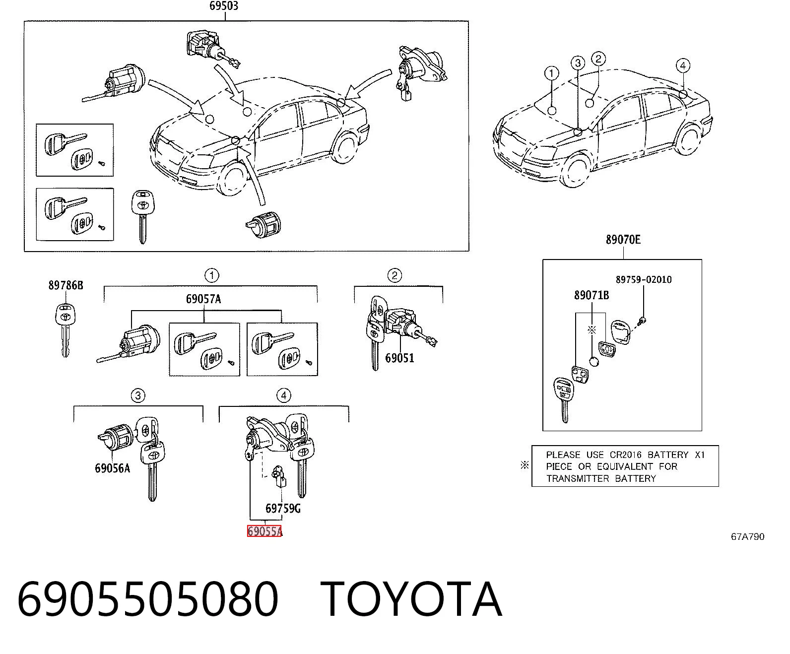 Comprar Cilindro de cerradura de portón trasero Toyota Avensis T25 a bajo precio
