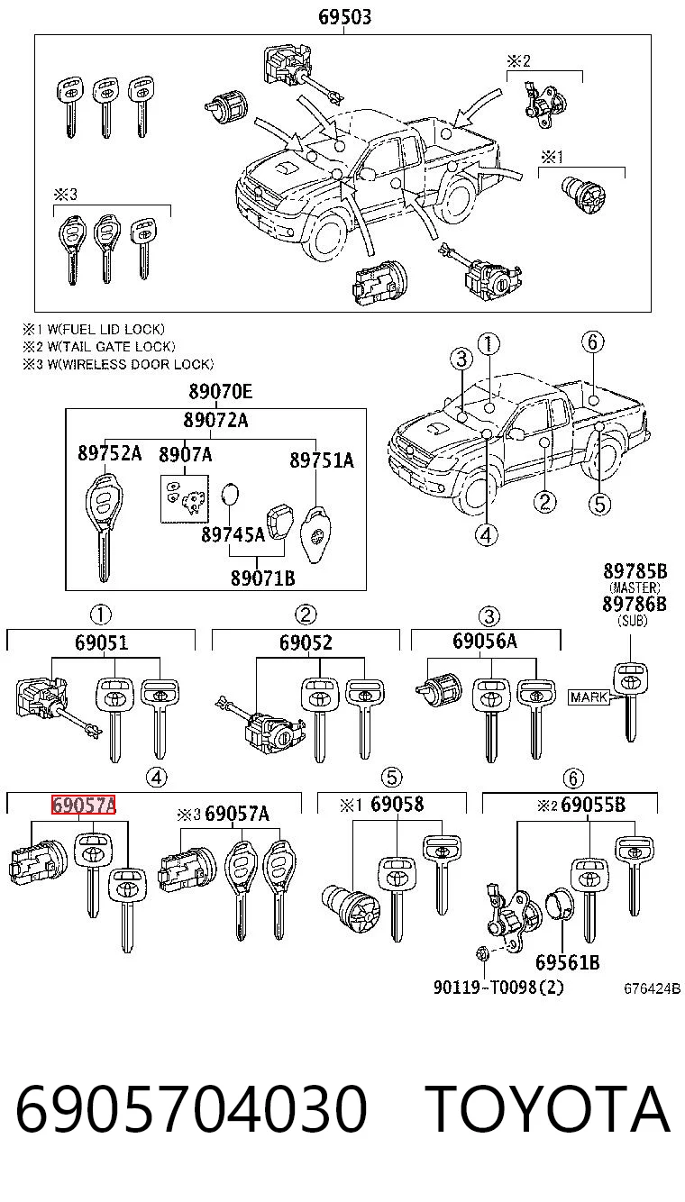Comprar Bombín de cerradura de encendido Toyota Hilux  KUN25