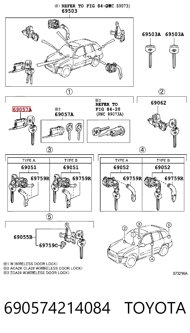 Comprar Cilindro de la cerradura de encendido Toyota RAV4 II XA2 a bajo precio