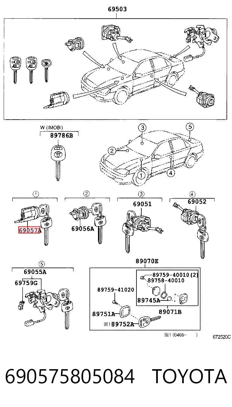 Comprar Bombín de cerradura de encendido Toyota Camry V V30