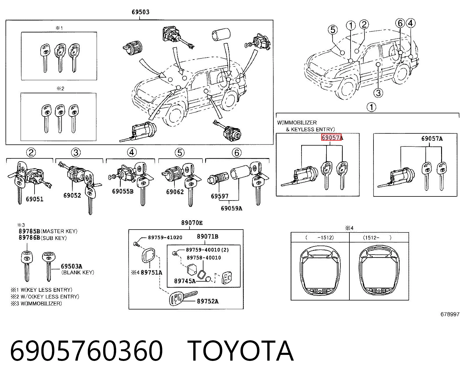 Interruptor de encendido para Toyota Land Cruiser PRADO ASIA J12