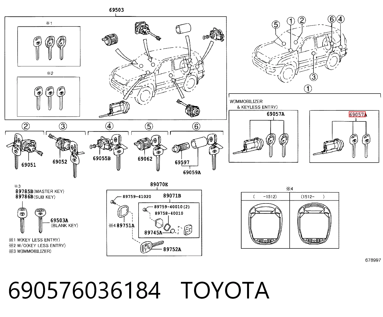 Comprar Cerradura de encendido Toyota Land Cruiser  J12 a bajo precio