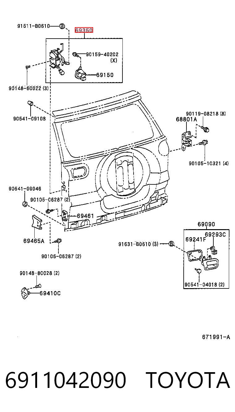 Comprar Cerradura de tapa de maletero Toyota RAV4 II XA2 a bajo precio