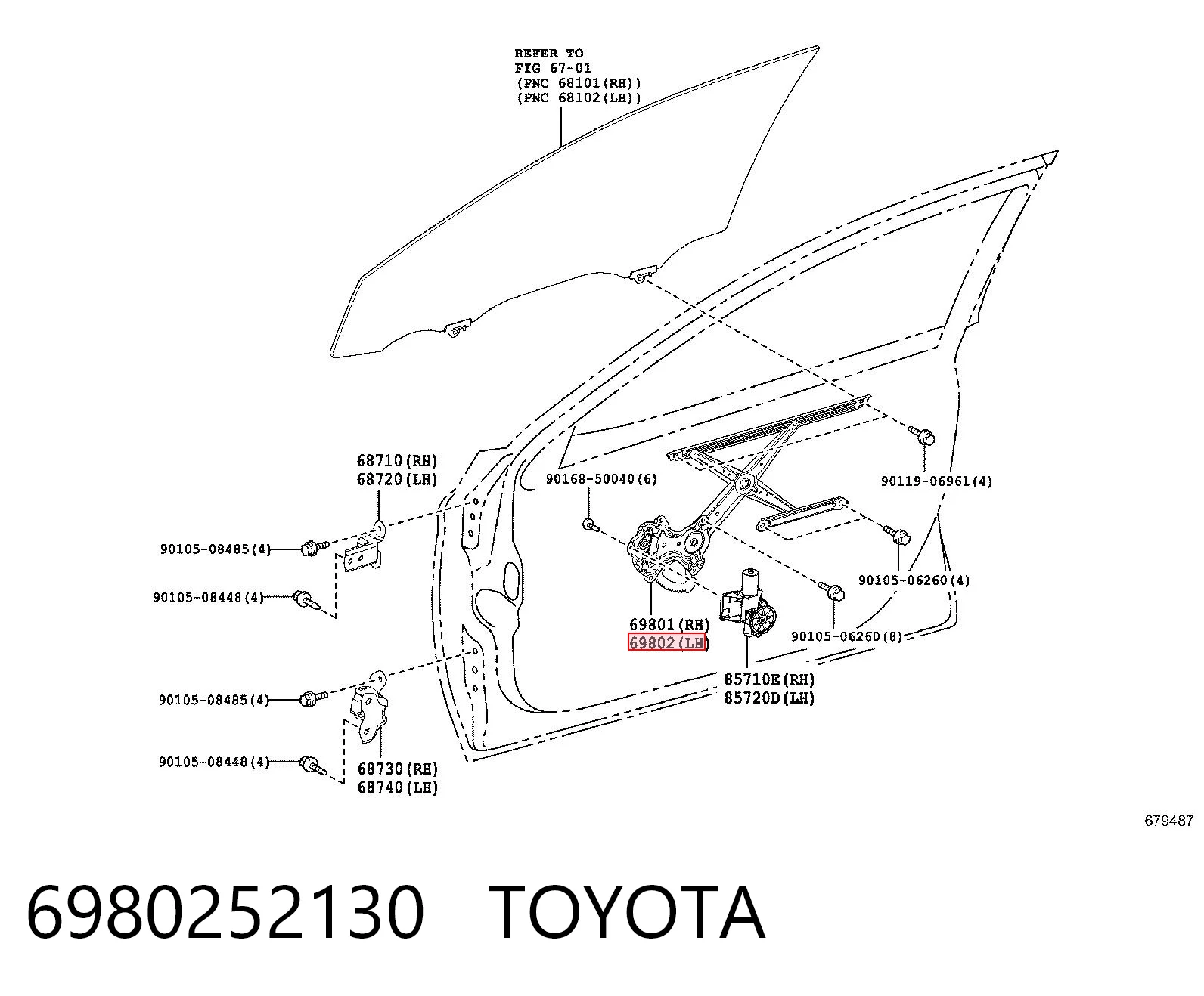  Mecanismo de elevalunas delantero izquierdo Toyota Camry 7