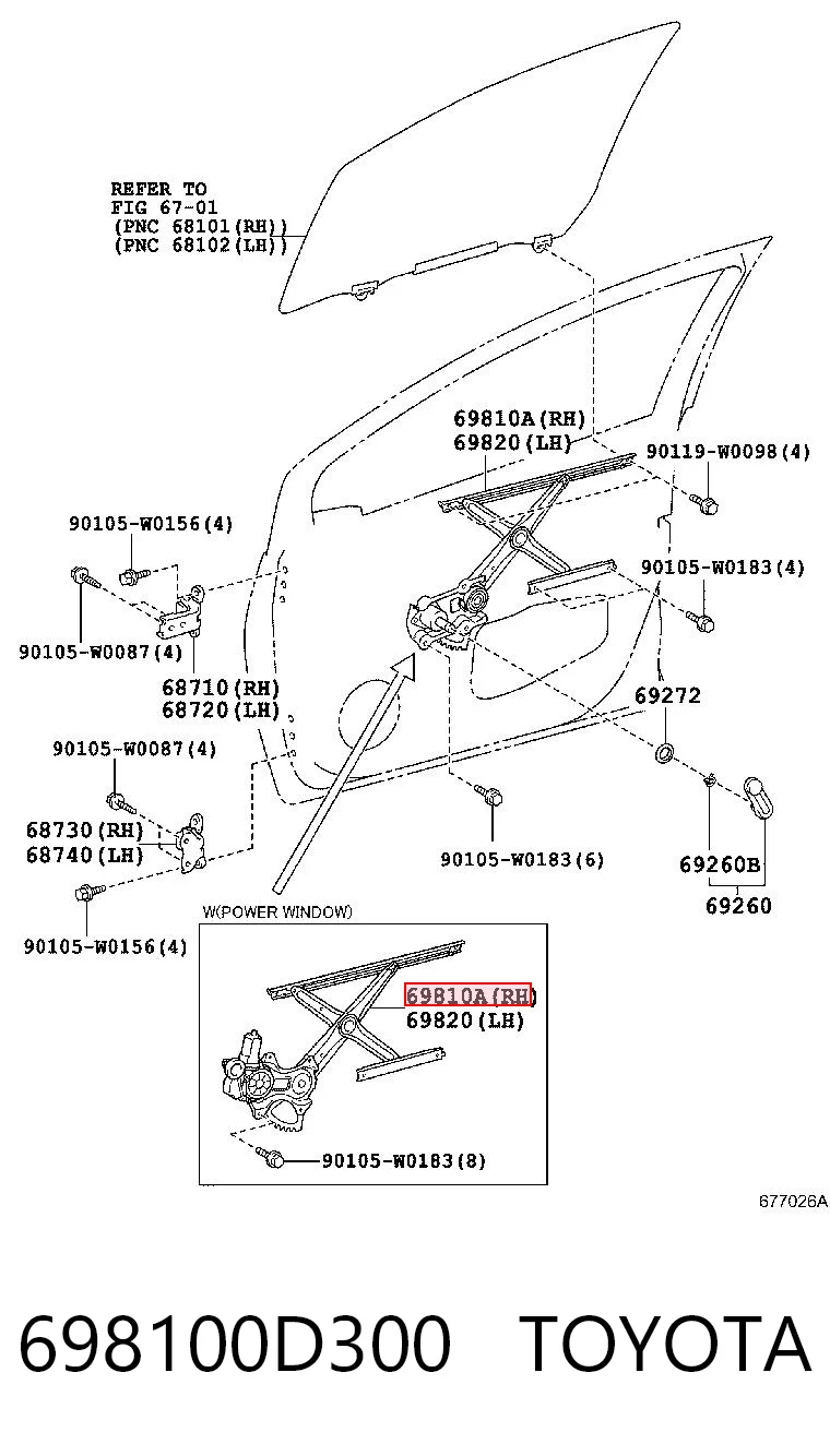 Mecanismo de elevalunas delantero derecha Toyota Yaris hatchback (P13) (2011 - 2020) precio, desde 57,38 EUR