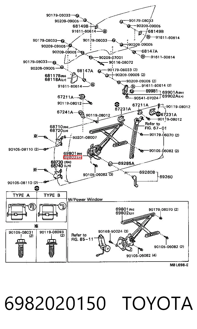 Comprar Mecanismo de elevalunas de la puerta delantera izquierda Toyota Celica T16 a bajo precio