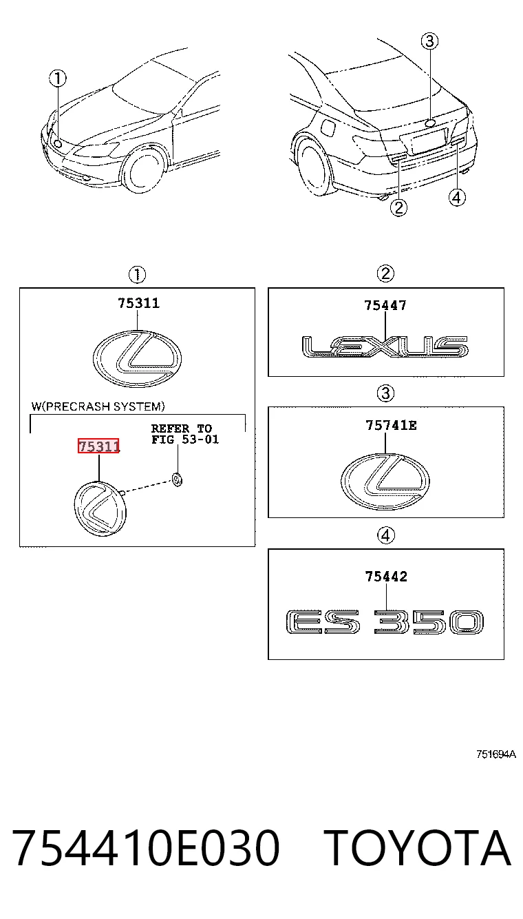 Emblema para Lexus IS E2