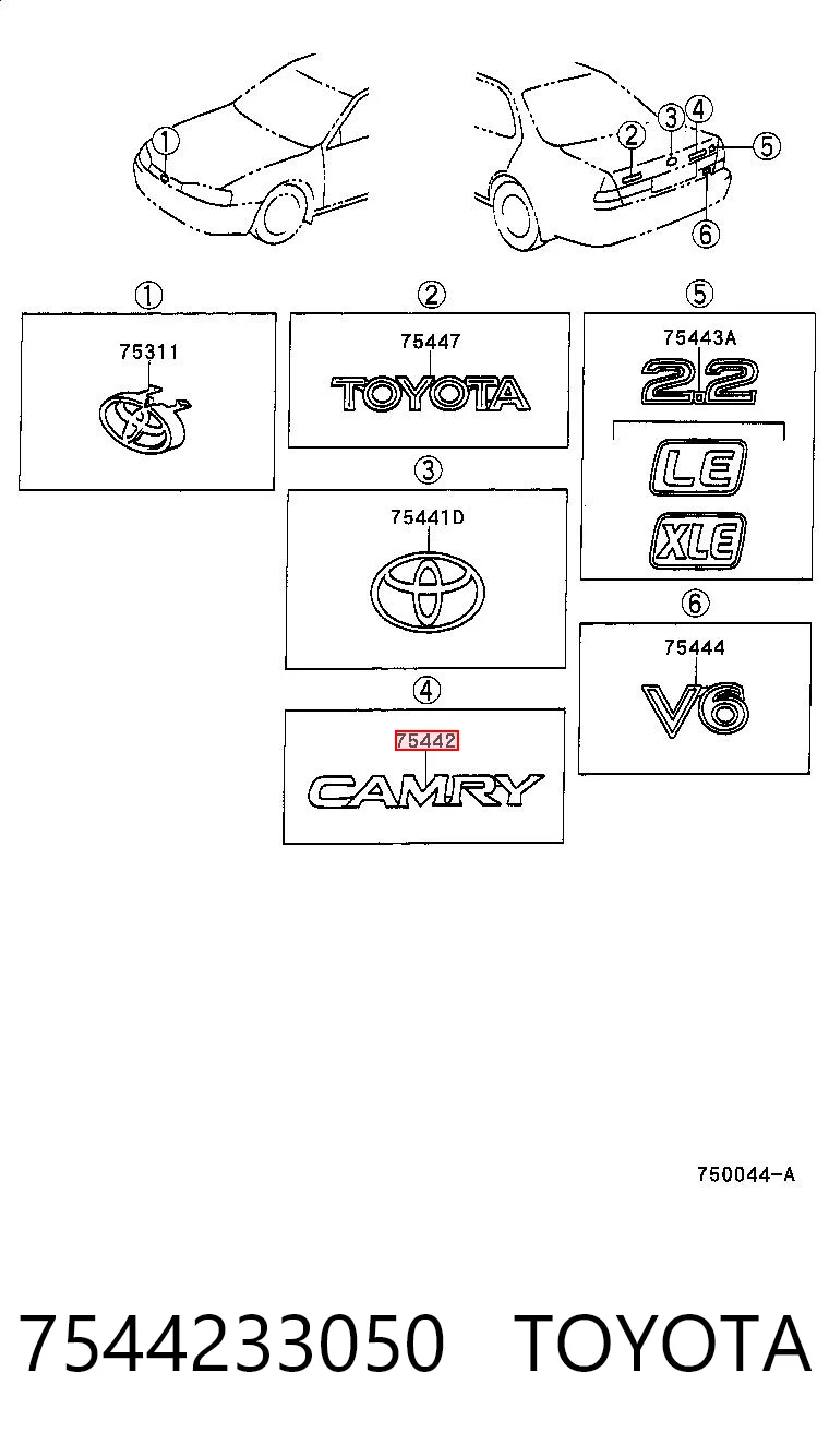 Comprar Emblema de tapa de maletero Toyota Camry V20 a bajo precio