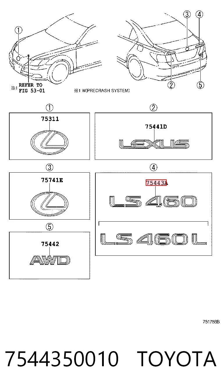 7544350010 Toyota